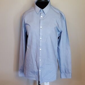 Calvin Klein blue white pattern dress shirt